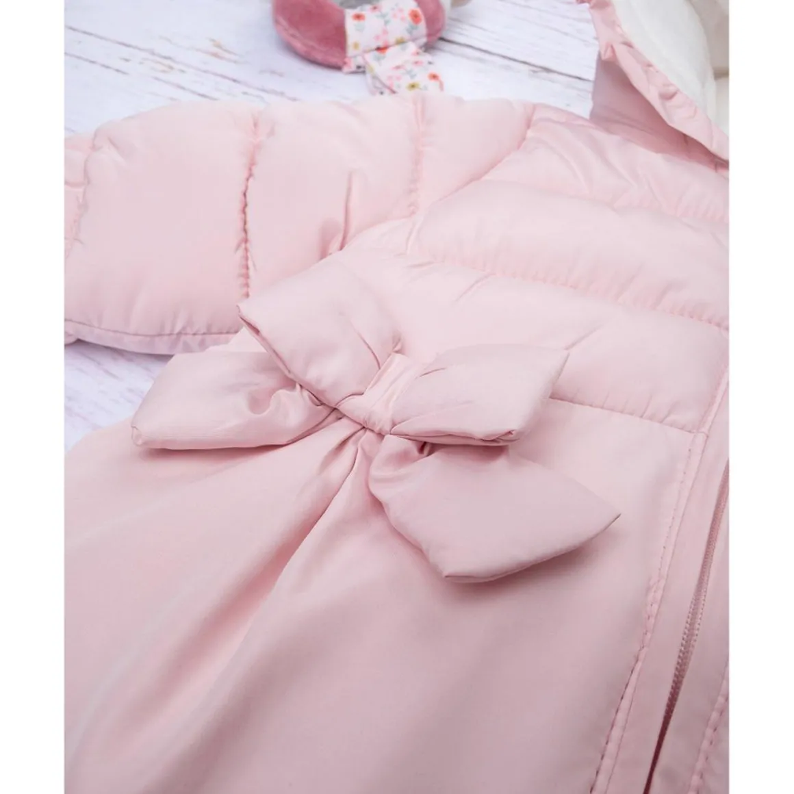 Mono de nieve para niña de nylon rosa