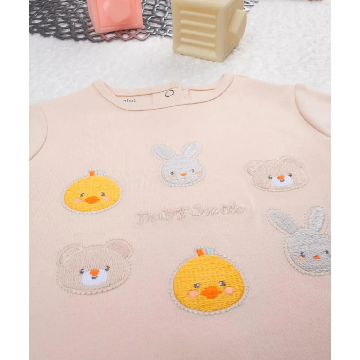 Mono unisex beige baby smile
