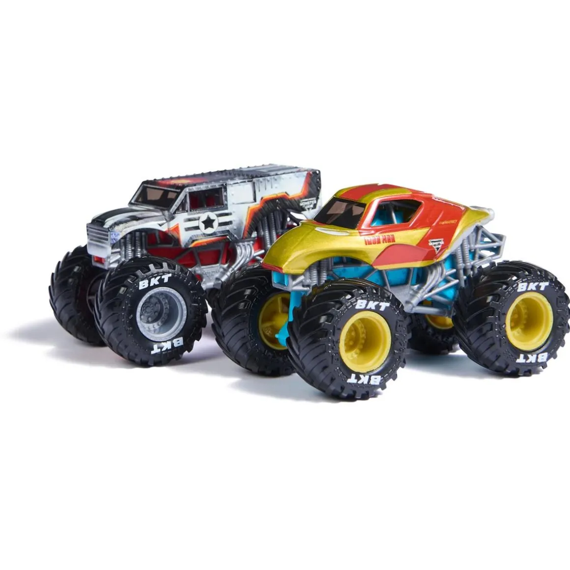 Monster Jam - Pack 2 vehículos Marvel - Iron Man vs War Machine