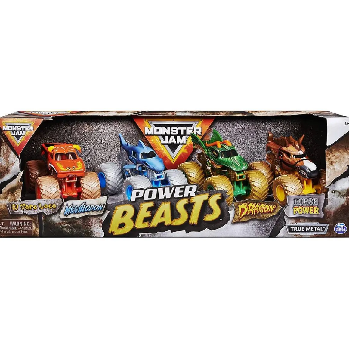 Monster Jam - Pack 4 vehículos Power Beasts