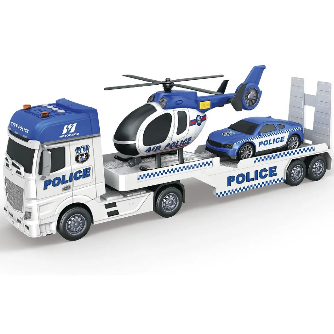 Motor & Co - Camión de rescate con helicóptero y coche (varios modelos)