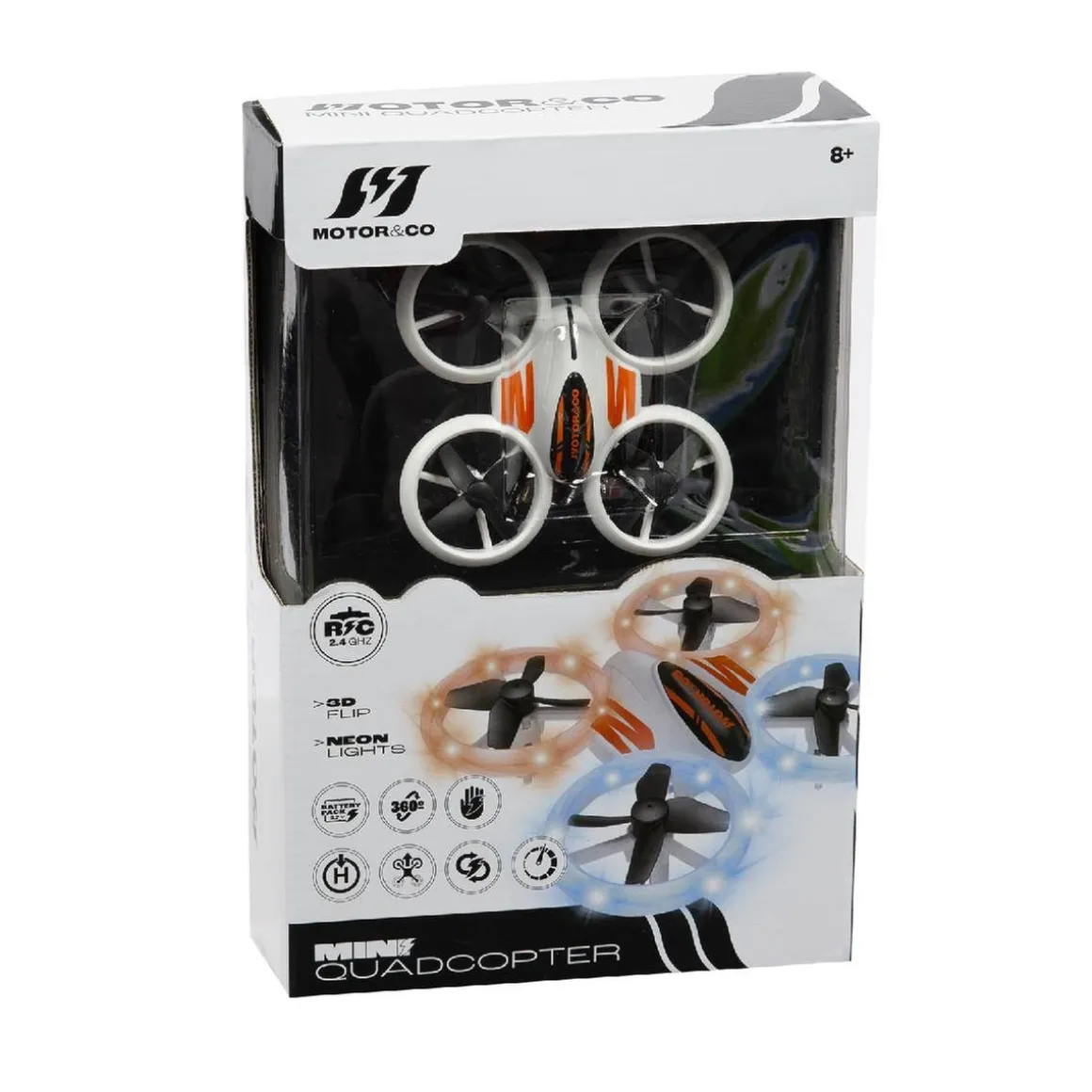 Motor & Co - Mini dron con luz neón