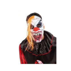 Máscara de payaso con pelo naranja