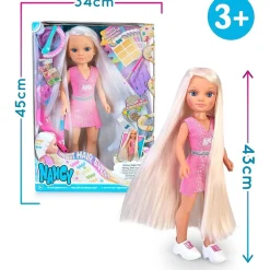 Nancy - Muñeca con pelo súper largo y accesorios para crear peinados ㅤ