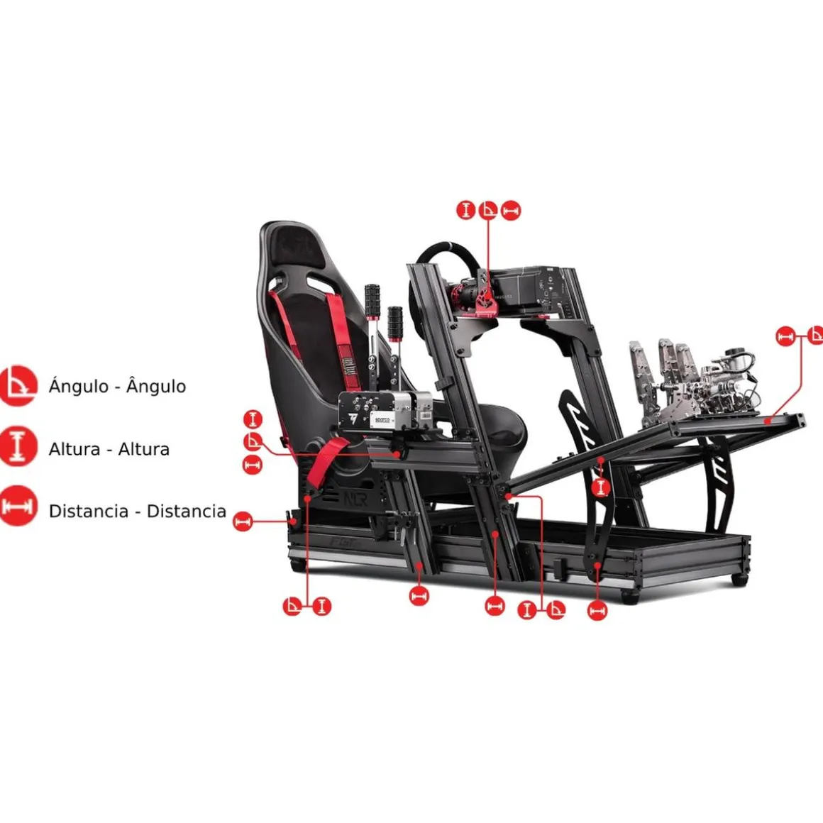 Next Level Racing Cockpit Aluminium Simulator para sillón Gaming Front & Side Mount Edition