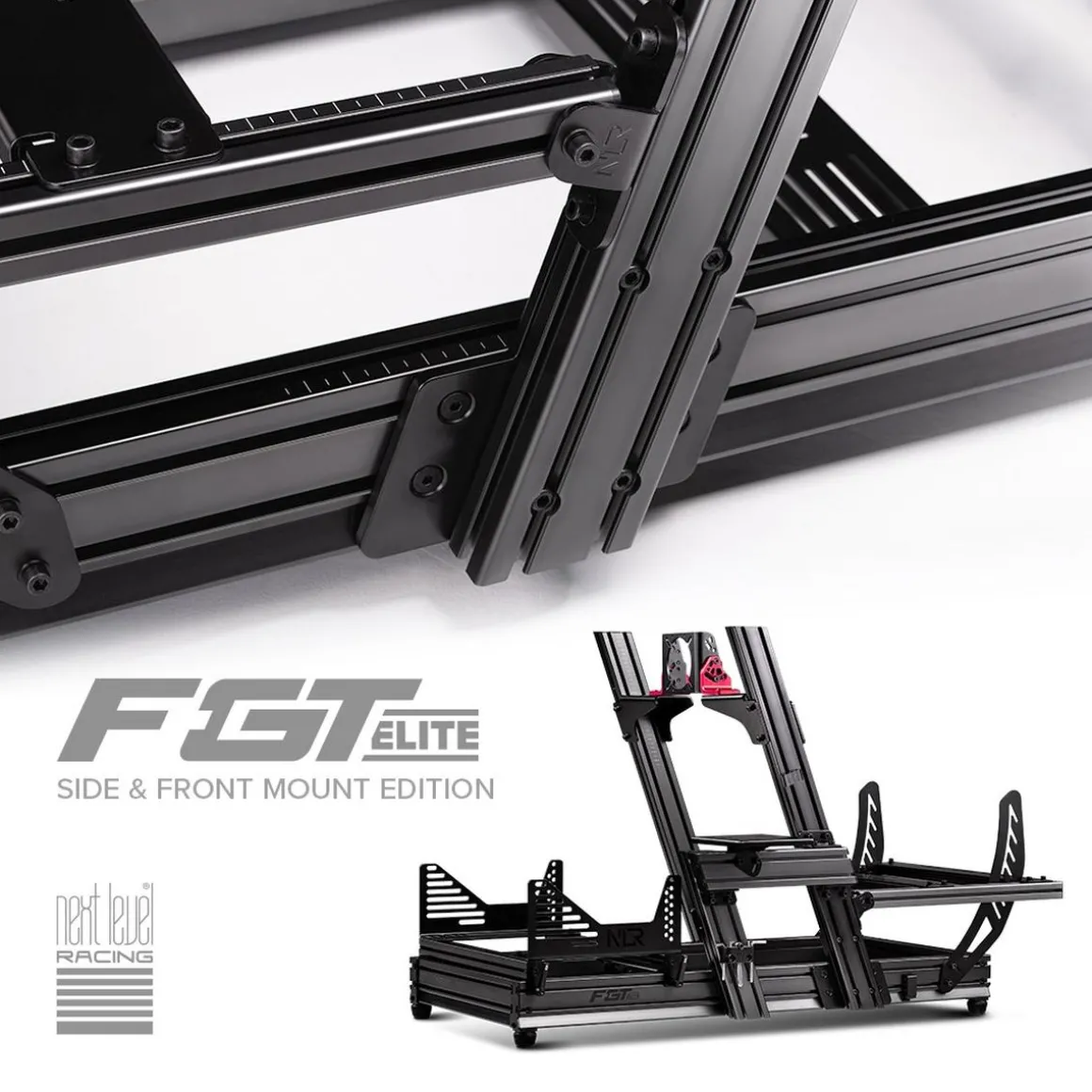 Next Level Racing Cockpit Aluminium Simulator para sillón Gaming Front & Side Mount Edition
