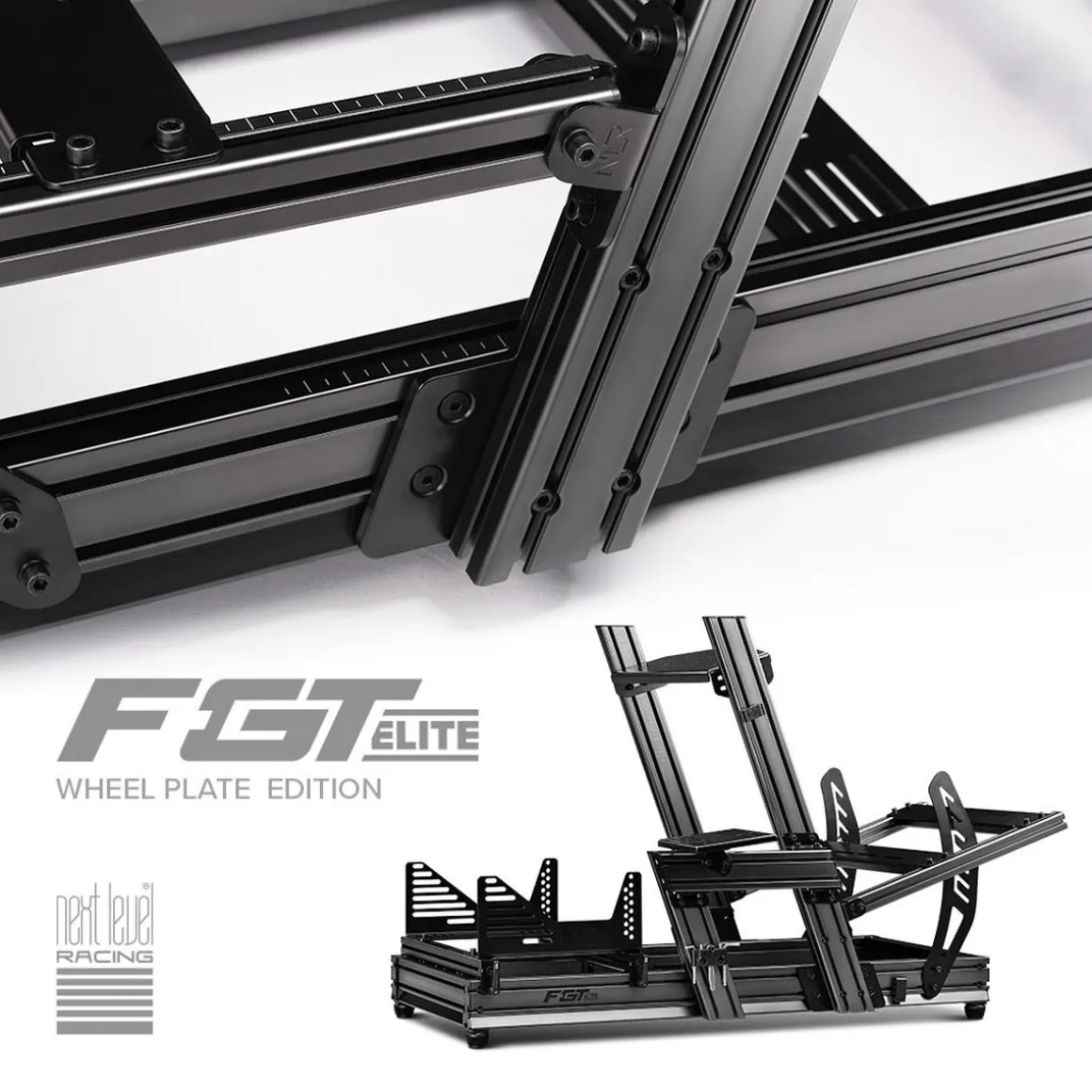 Next Level Racing Cockpit Aluminium Simulator para sillón Gaming Wheel Plate Edition