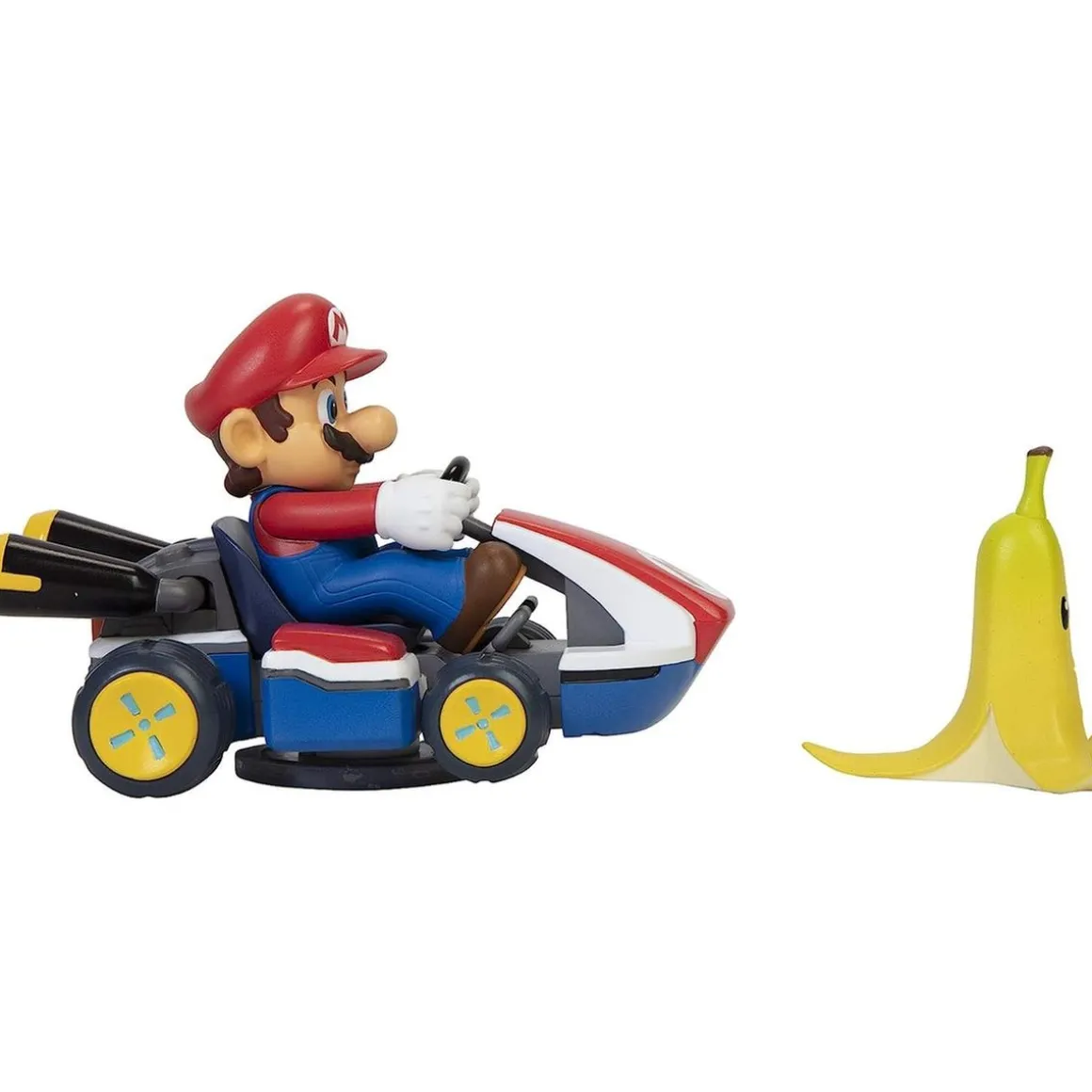 Nintendo - Super Mario - Vehículo acrobático de Super Mario Kart con plátano y giros 360º ㅤ