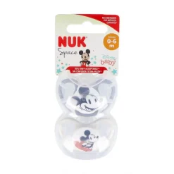 Nuk - Pack 2 chupetes Space silicona Mickey 0-6 meses