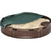 Outsunny - Arenero con Asientos y Cubierta Impermeable