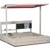 Outsunny - Arenero de madera con toldo