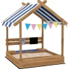 Outsunny - Arenero de madera Casita