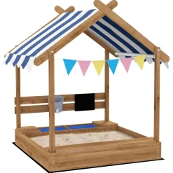 Outsunny - Arenero de madera Casita