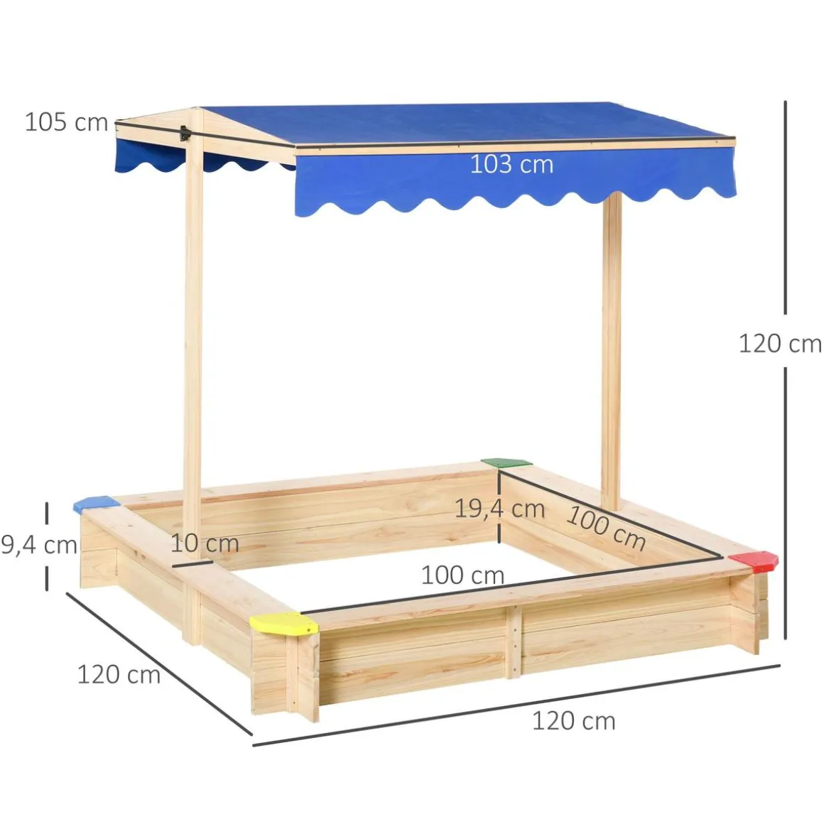 Outsunny - Arenero de madera