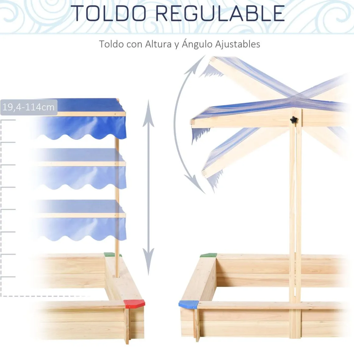 Outsunny - Arenero de madera