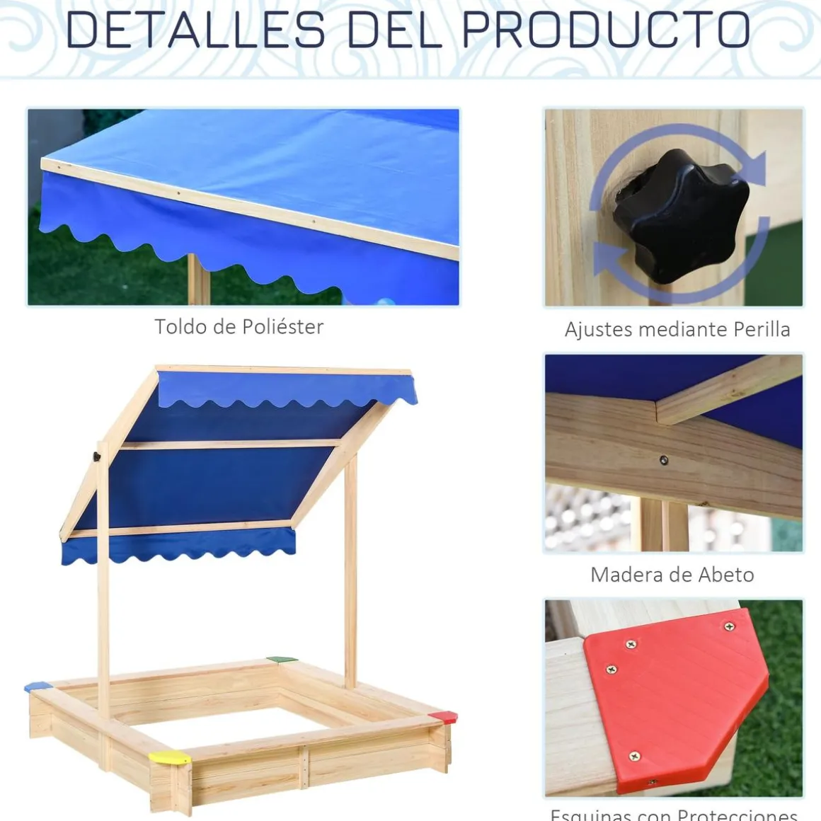 Outsunny - Arenero de madera
