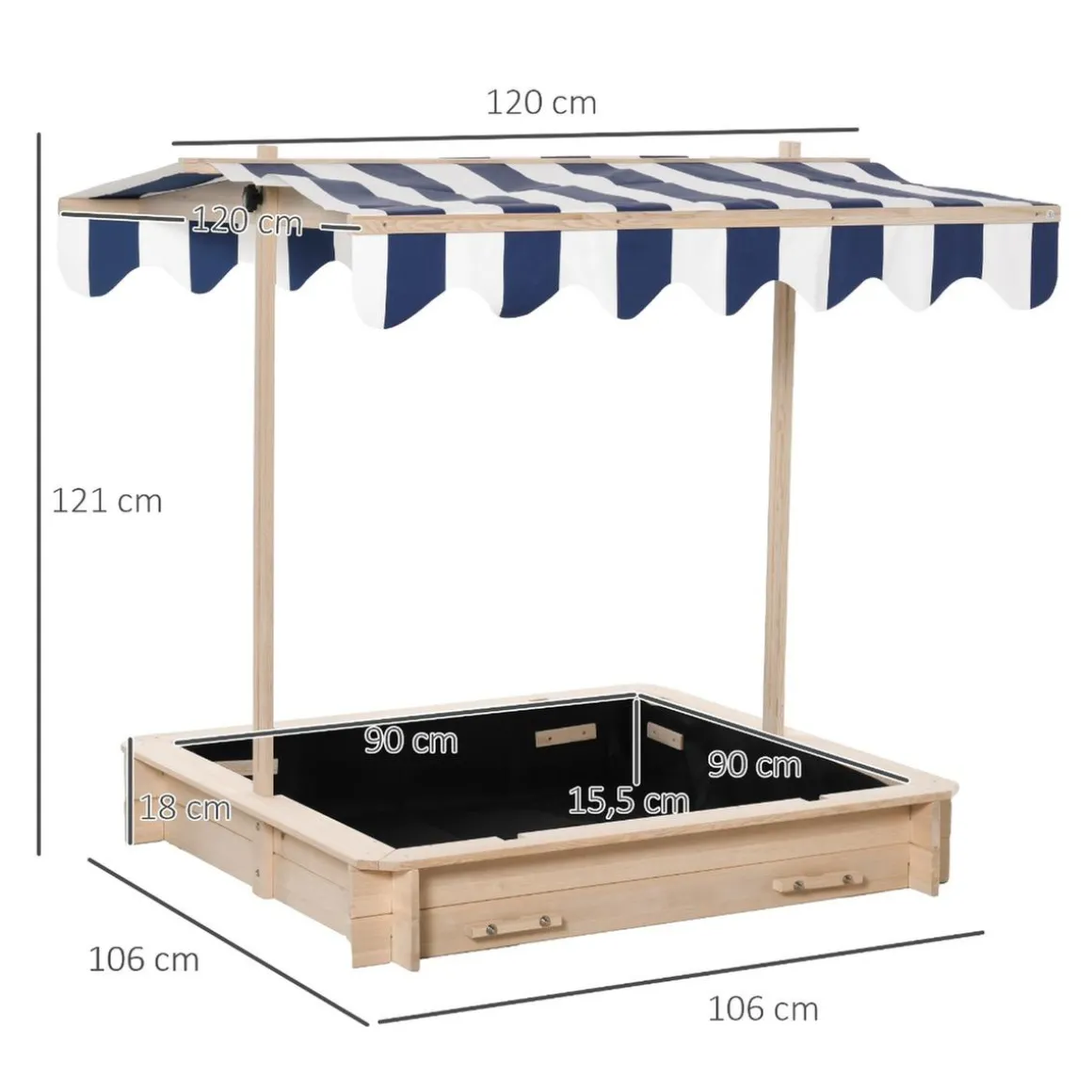 Outsunny - Arenero de madera