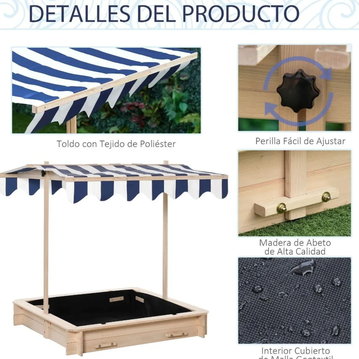 Outsunny - Arenero de madera