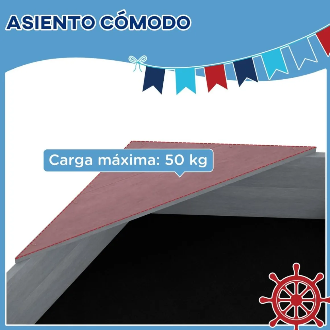Outsunny - Arenero infantil madera Barco