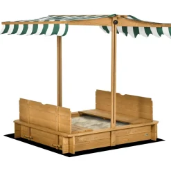 Outsunny - Arenero infantil de madera con toldo
