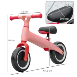 Outsunny - Bicicleta equilibrio Naranja con manillar giratorio