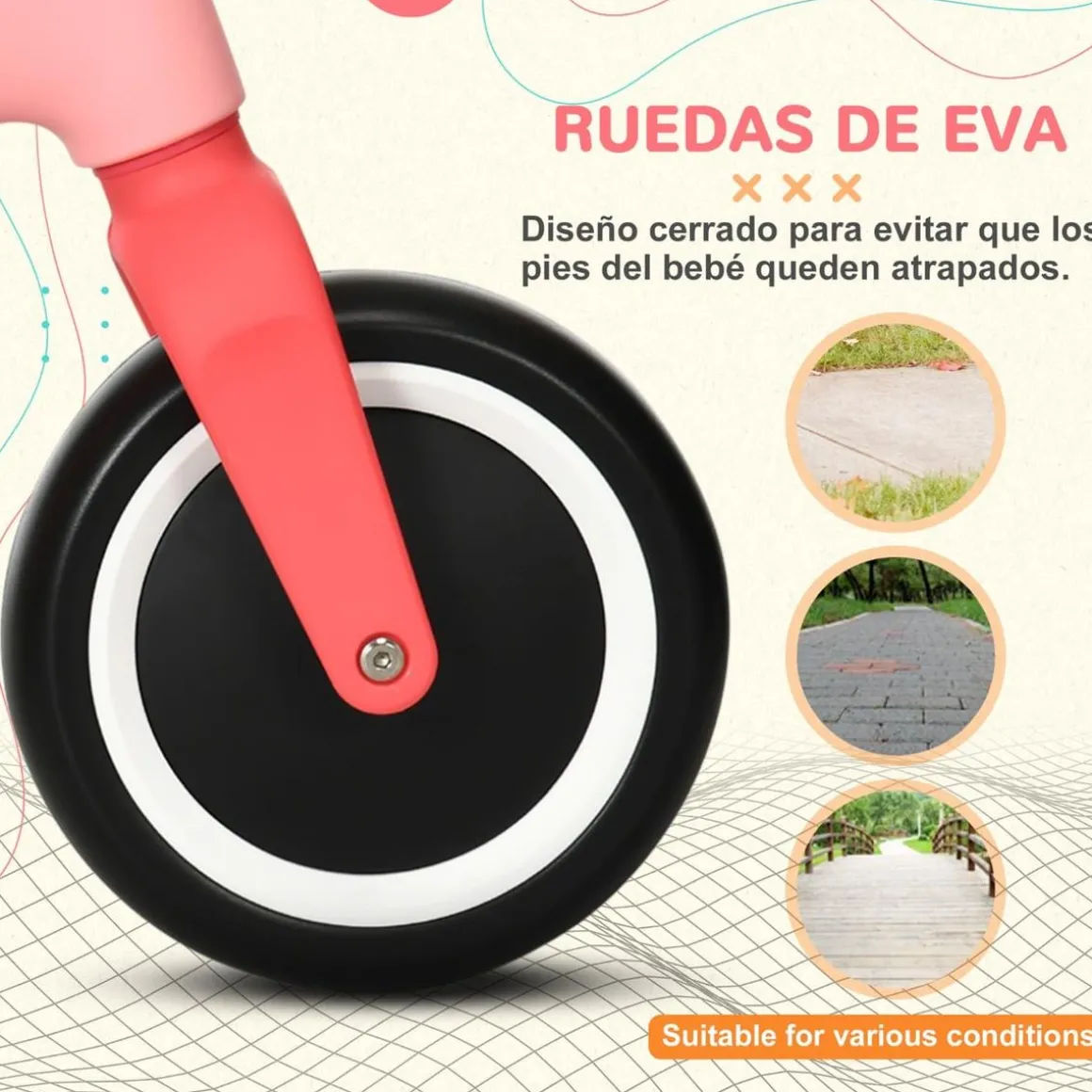 Outsunny - Bicicleta equilibrio Naranja con manillar giratorio