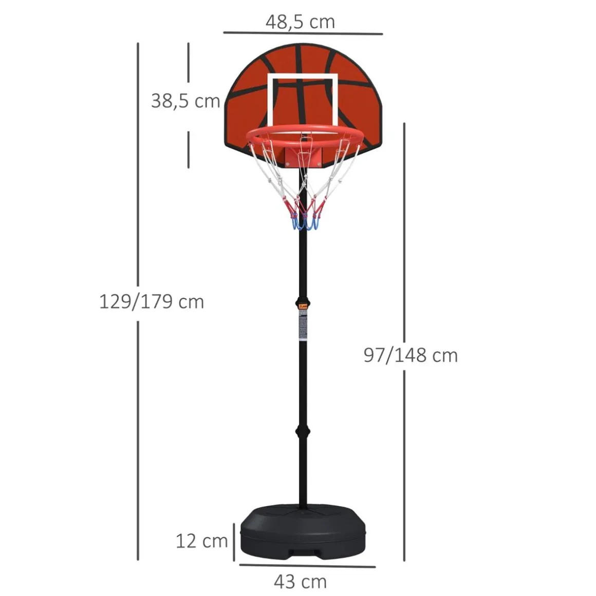 Outsunny - Canasta baloncesto con diana