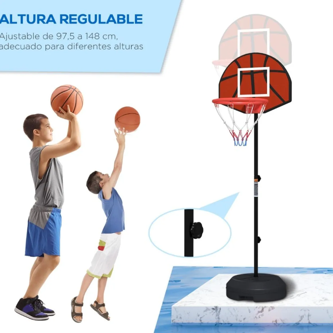 Outsunny - Canasta baloncesto con diana