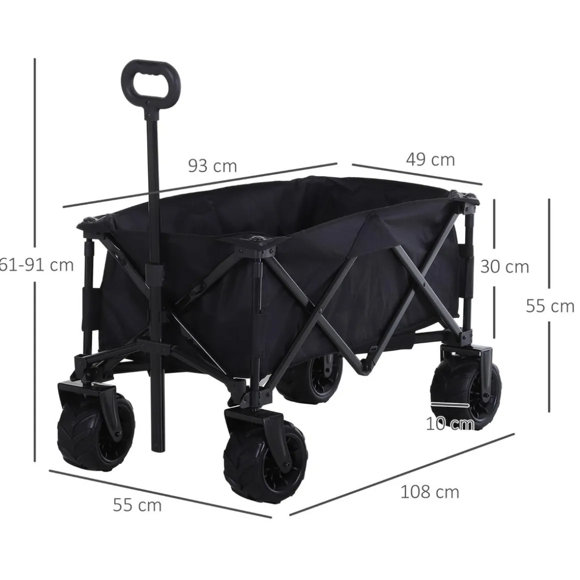 Outsunny - Carro de playa plegable