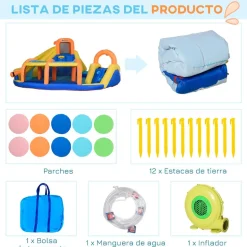 Outsunny - Castillo hinchable 6 en 1 grande