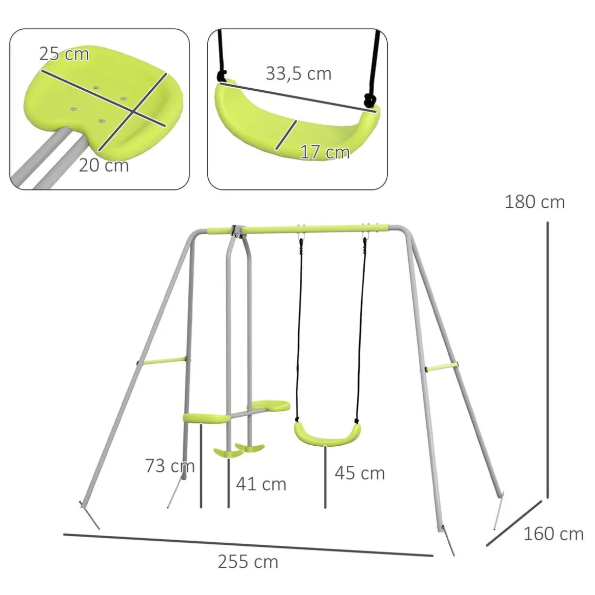 Outsunny - Columpio de Jardín 2 en 1