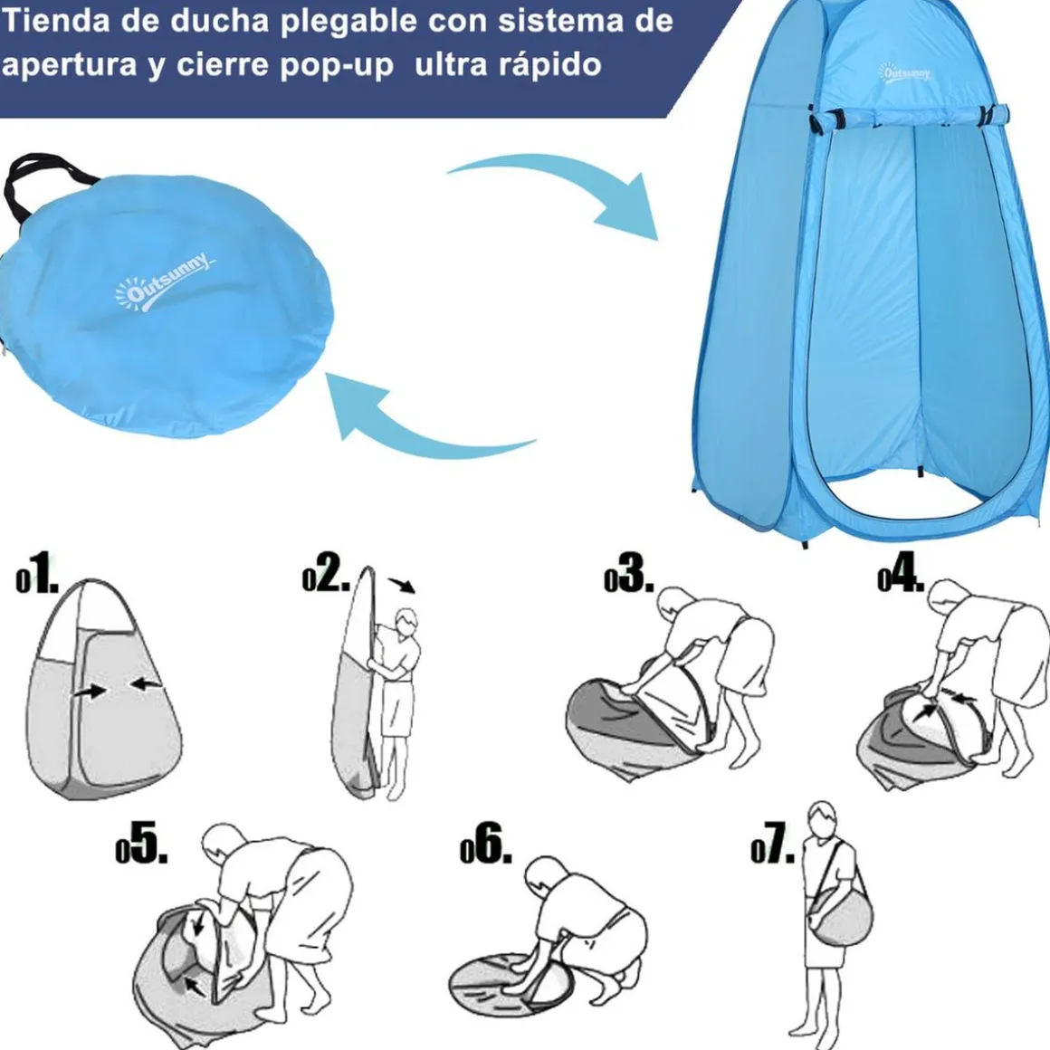 Outsunny - Tienda camping Pop Up Azul