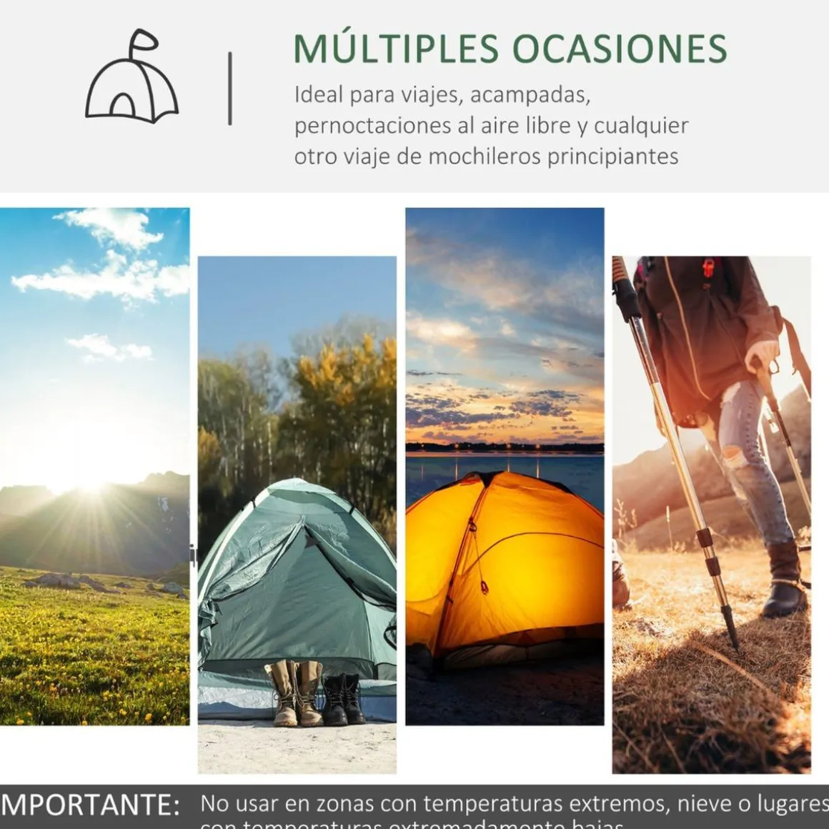 Outsunny - Tienda de campaña familiar 426x206x154 cm Verde