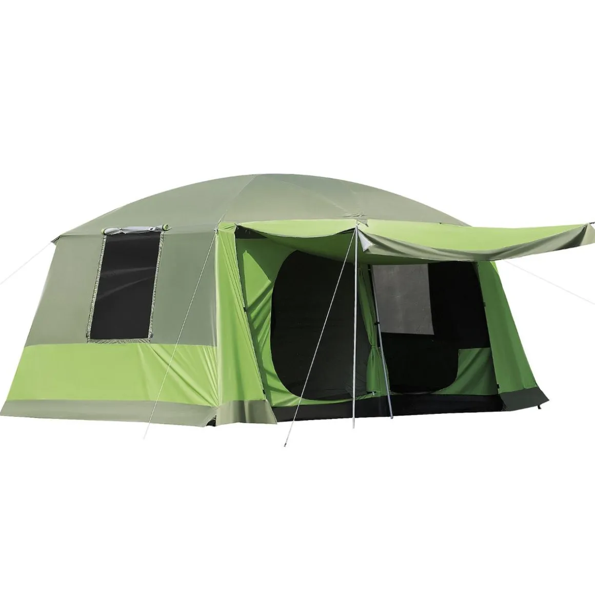 Outsunny - Tienda de campaña familiar 405x305x225 cm Verde