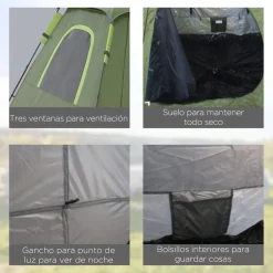 Outsunny - Tienda de campaña Pop Up 210x210x150cm Verde
