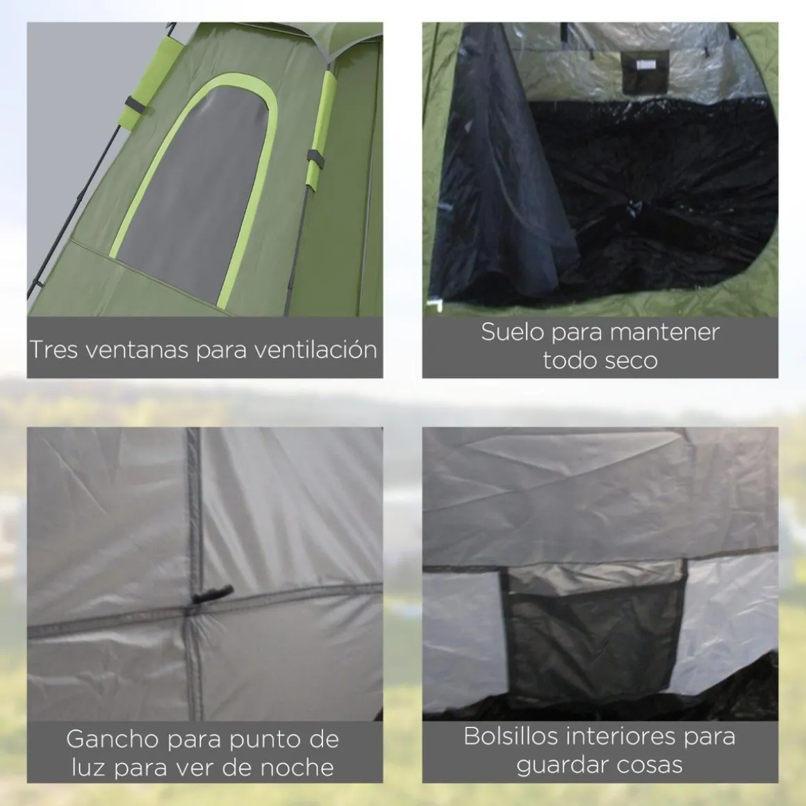 Outsunny - Tienda de campaña Pop Up 210x210x150cm Verde