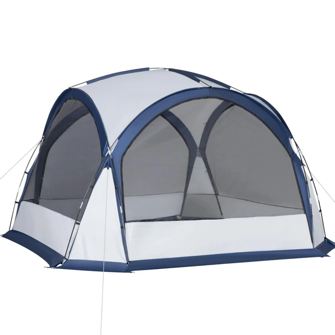 Outsunny - Tienda de camping con mosquiteras 350x350x230 cm Blanco y Azul