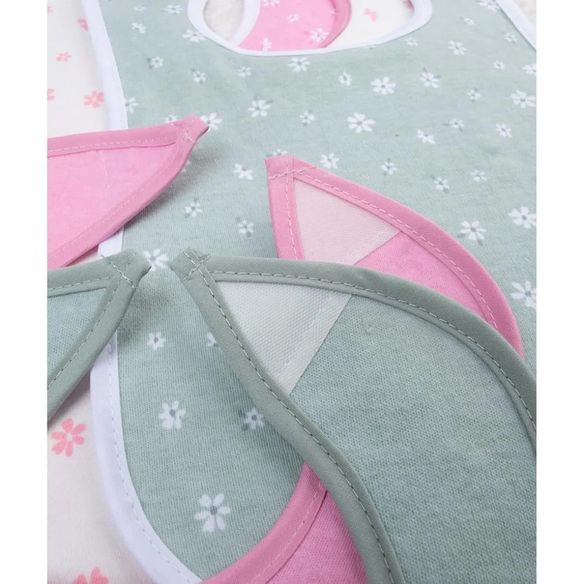 Pack 5 Baberos Florales para Niña en Tonos Vivos