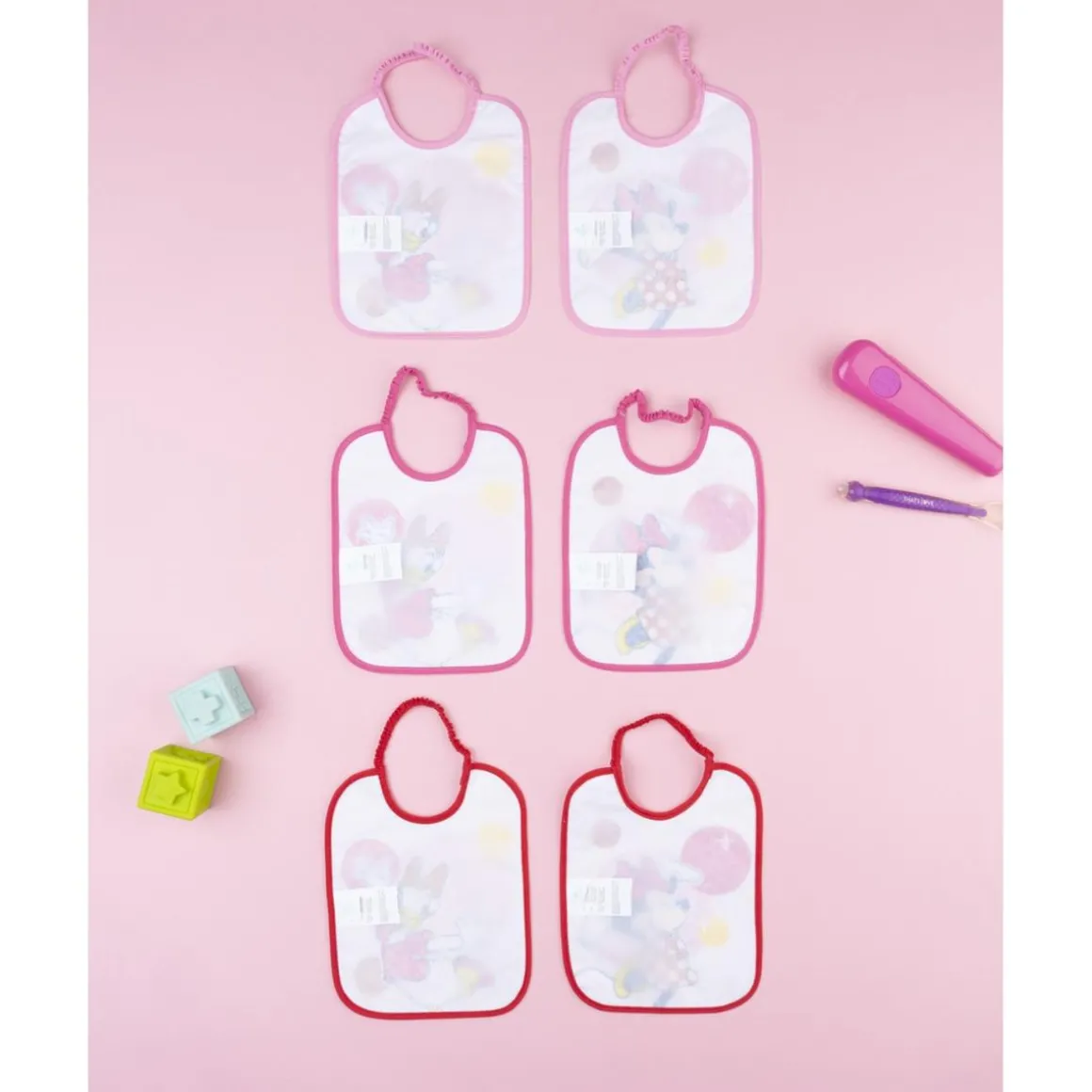 Pack 6 baberos grandes Disney Minnie