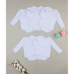 Pack 5 bodies blancos con apertura lateral