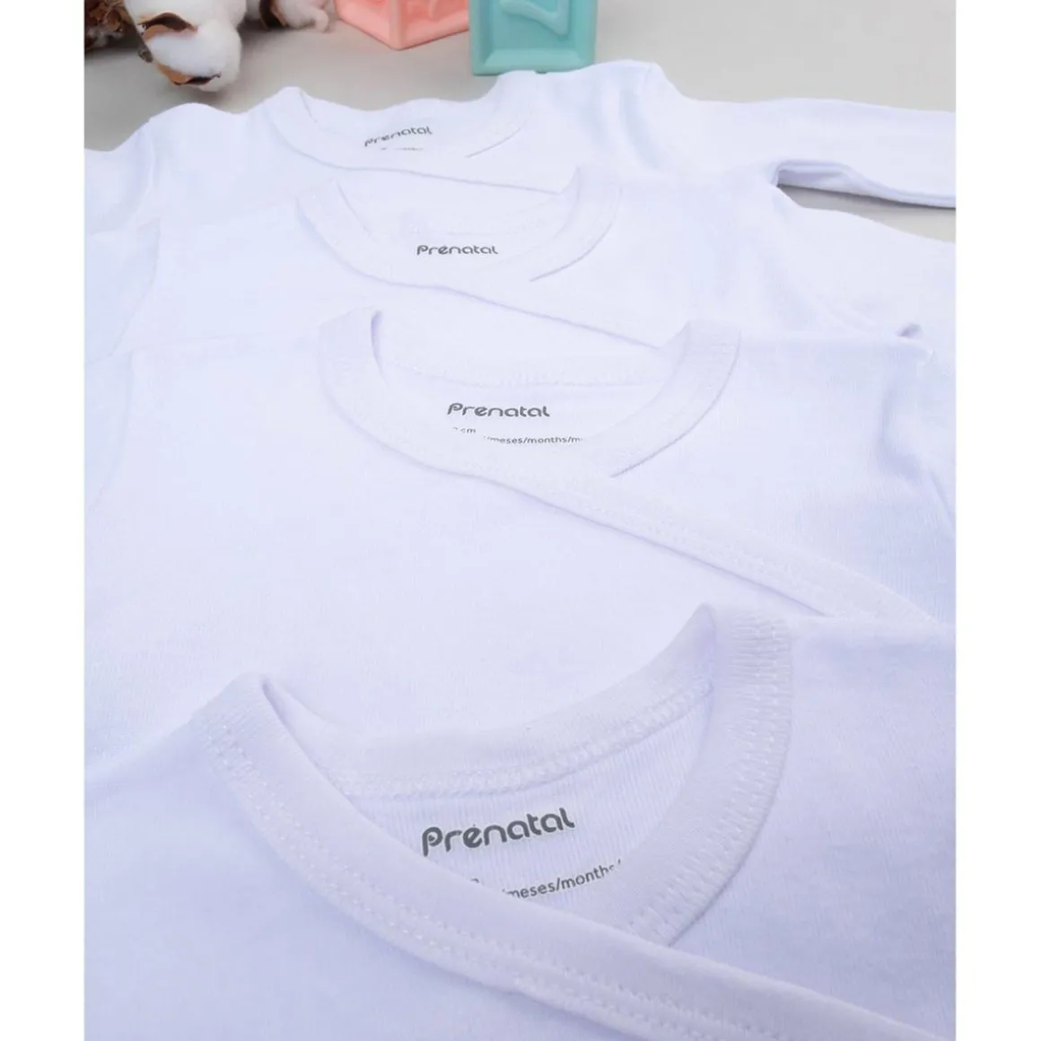 Pack 5 bodies blancos con apertura lateral