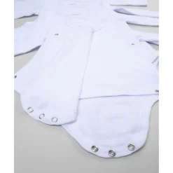 Pack 5 bodies blancos con apertura lateral