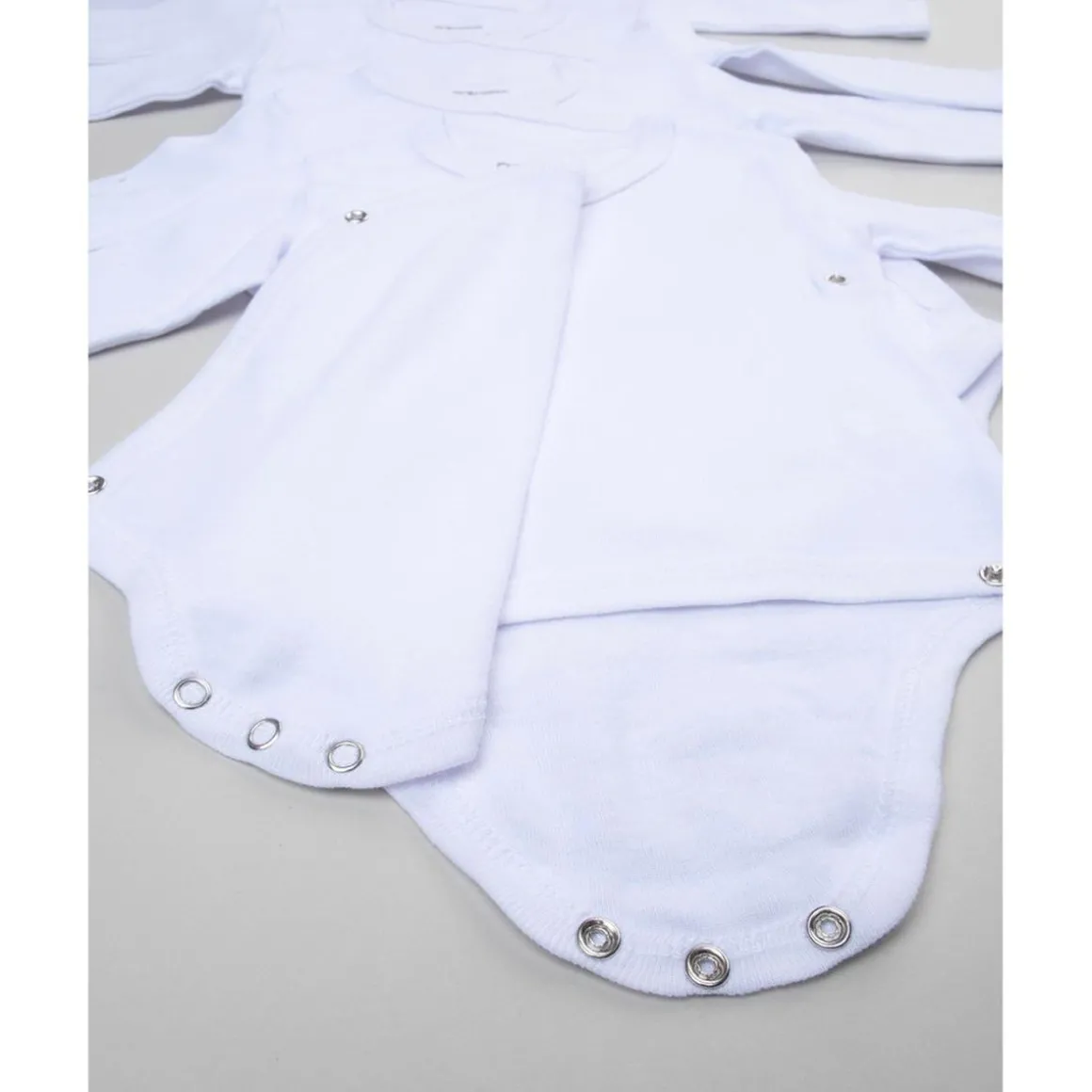 Pack 5 bodies blancos con apertura lateral