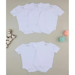 Pack 5 bodies blancos con apertura lateral