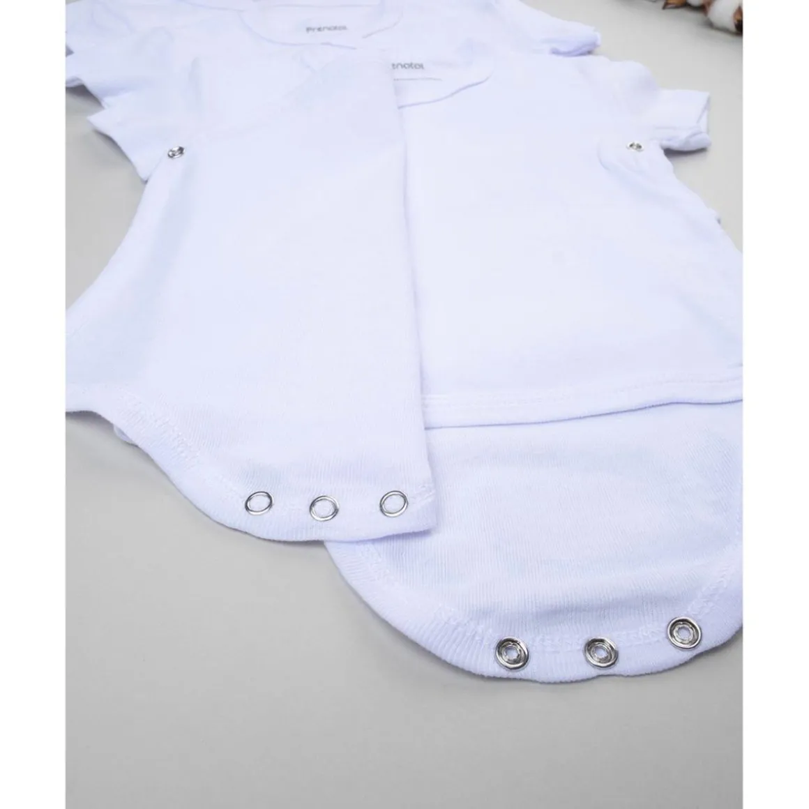 Pack 5 bodies blancos con apertura lateral