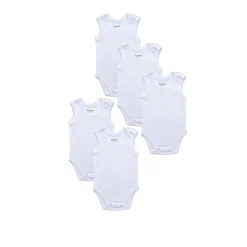 Pack 5 bodies blancos sin mangas