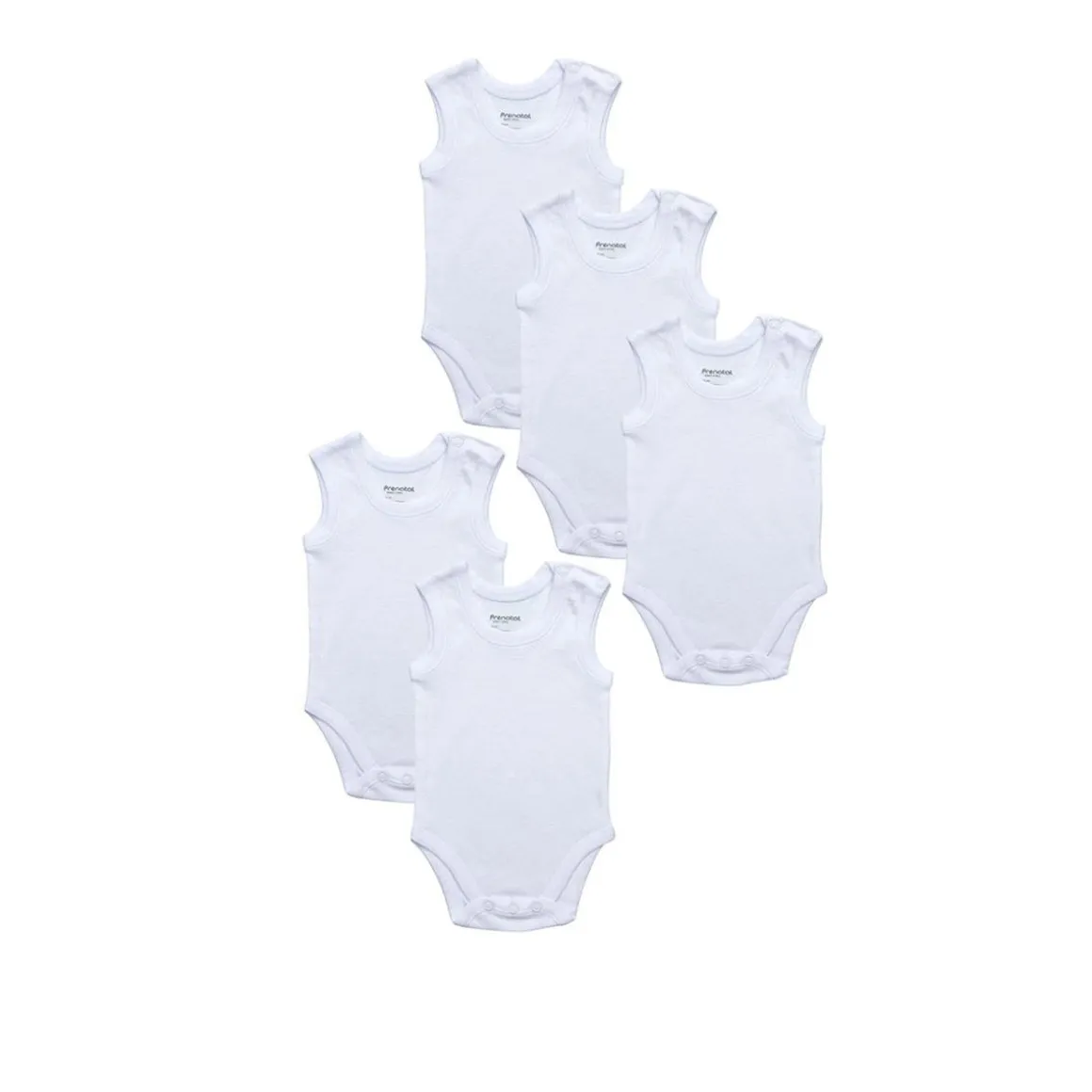 Pack 5 bodies blancos sin mangas