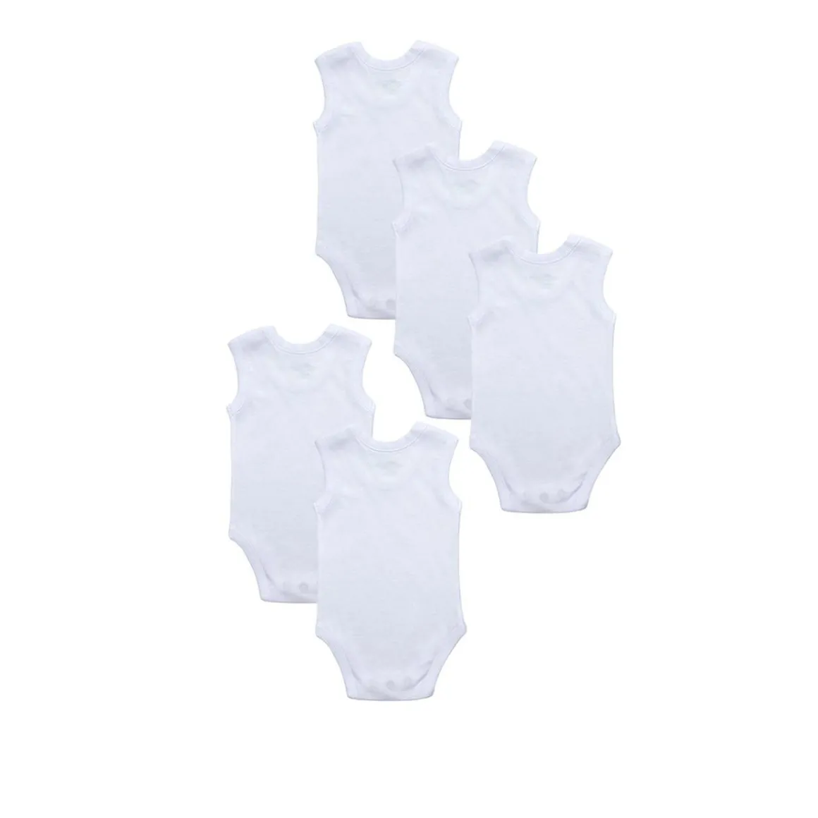 Pack 5 bodies blancos sin mangas