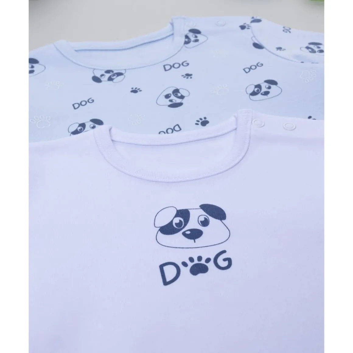Pack 2 bodies de manga larga niño blanco y azul con perros