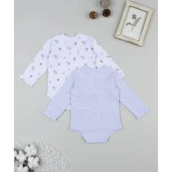 Pack 2 bodies de manga larga para niño con estampado de ositos